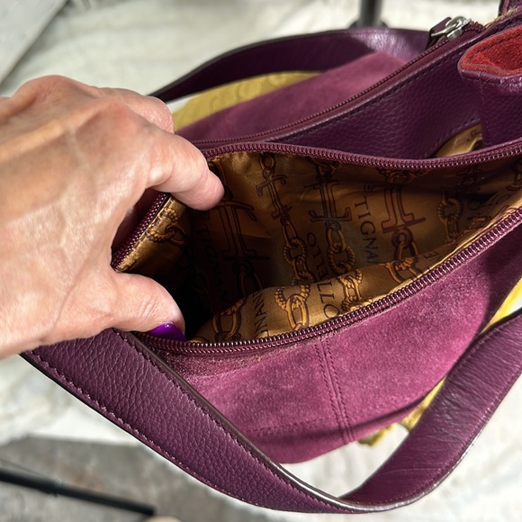 Tignanello Suede Shoulder Bag Purse - Picture 8 of 16